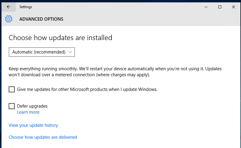 Automatic Windows updates