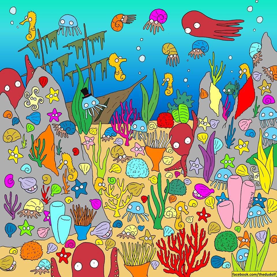 If you can find the hidden fish in this viral vibrant underwater brain teaser by Gergely Dudás, we'll be seriously impressed. This adult puzzle is slippery!