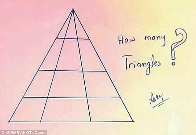 How many triangles can you find in this visual puzzle brainteaser optical illusion challenge best in 2022? 