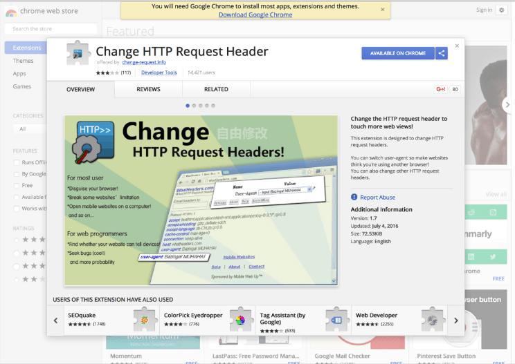 Change HTTPS request header