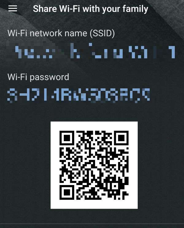 Asus share Wi-Fi QR code
