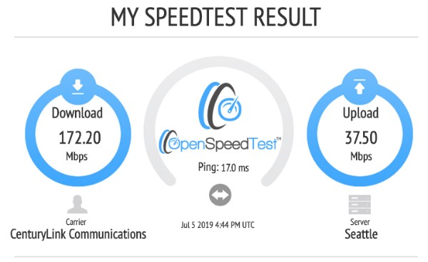 centurylink speed test servers