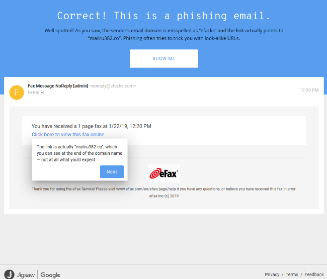 Google phishing quiz