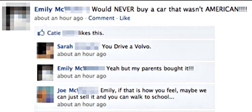 facebook family fights over a car