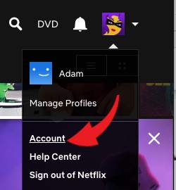Netflix screenshot select Account