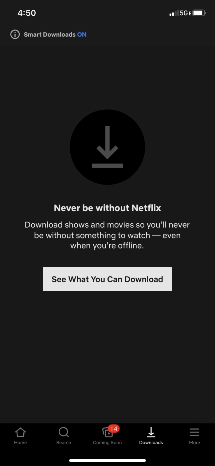 Download shows or movies to watch offline