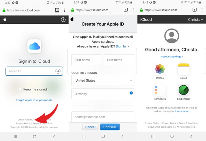 Yes, you can access iCloud from your Android device