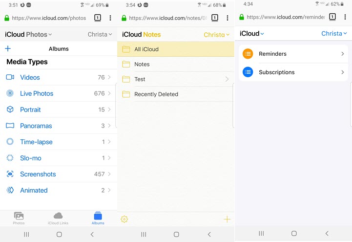 Yes, you can access iCloud from your Android device