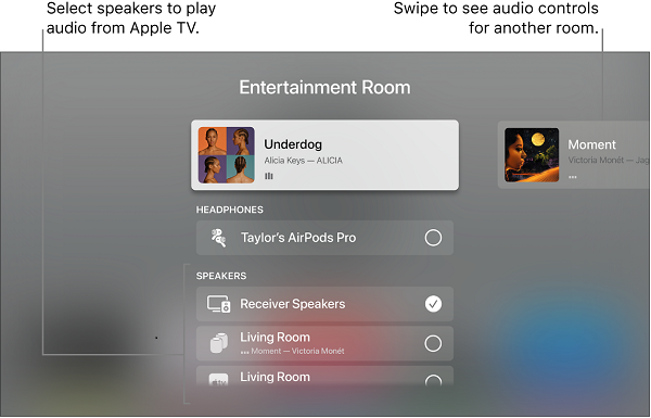 How to listen to online apple tv with headphones