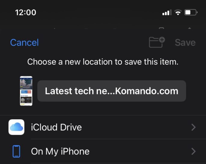 iPhone screenshot save location