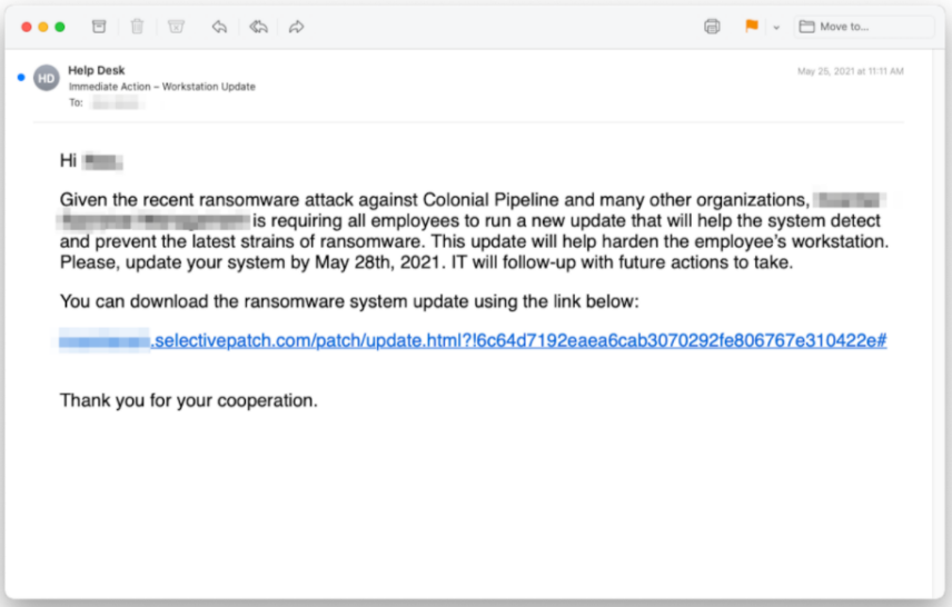 Malware email