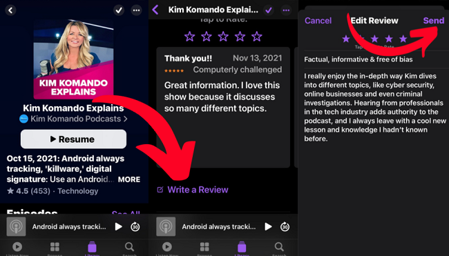 How to rate a podcast on Apple Podcasts and Spotify