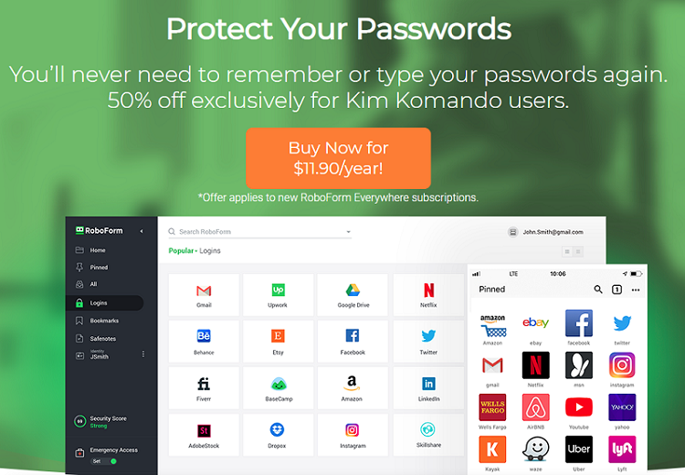 This affordable password manager is a sponsor of the Kim Komando Show. Sign up and you're supporting the team at the Komando HQ ... all while keeping yourself safe!