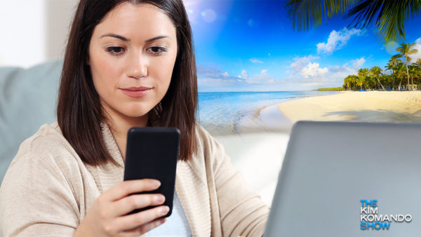 woman researching travel options