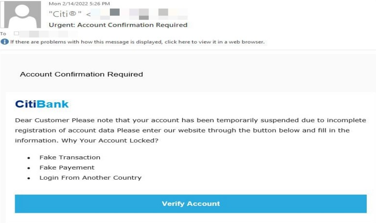 Phishing scam money