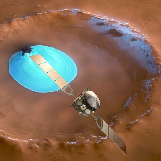 mars express probe over water on mars