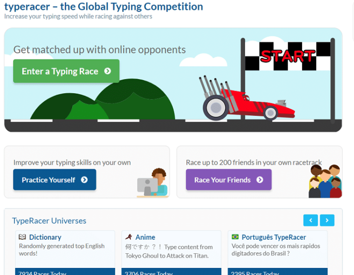 Type Racer Speed Typing Game