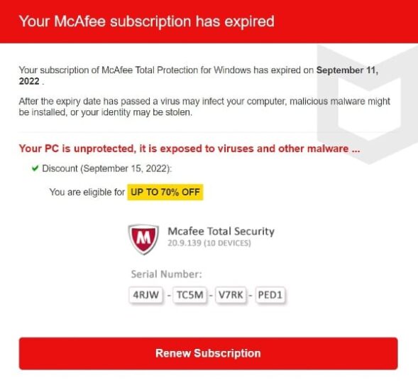 McAfee Total Protection - Your PC Might Be Infected With viruses