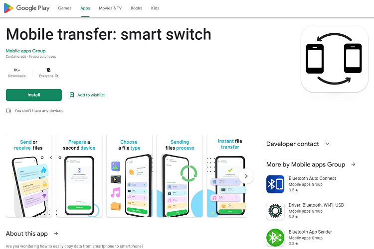 Smart Switch Mobile: Transfer - Apps on Google Play