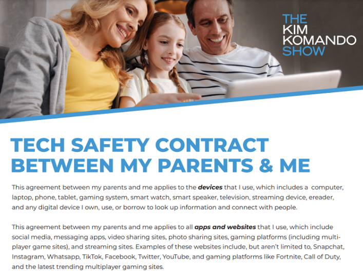 Sit down and introduce your children to Kim Komando's technology contract for kids. It will teach them valuable lessons about digital safety and responsibility.