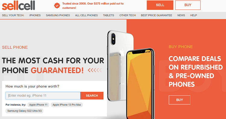 SellCell is the best place to sell old phones because it gives you the most cash for your phone guaranteed and pays you immediately — even in cash!